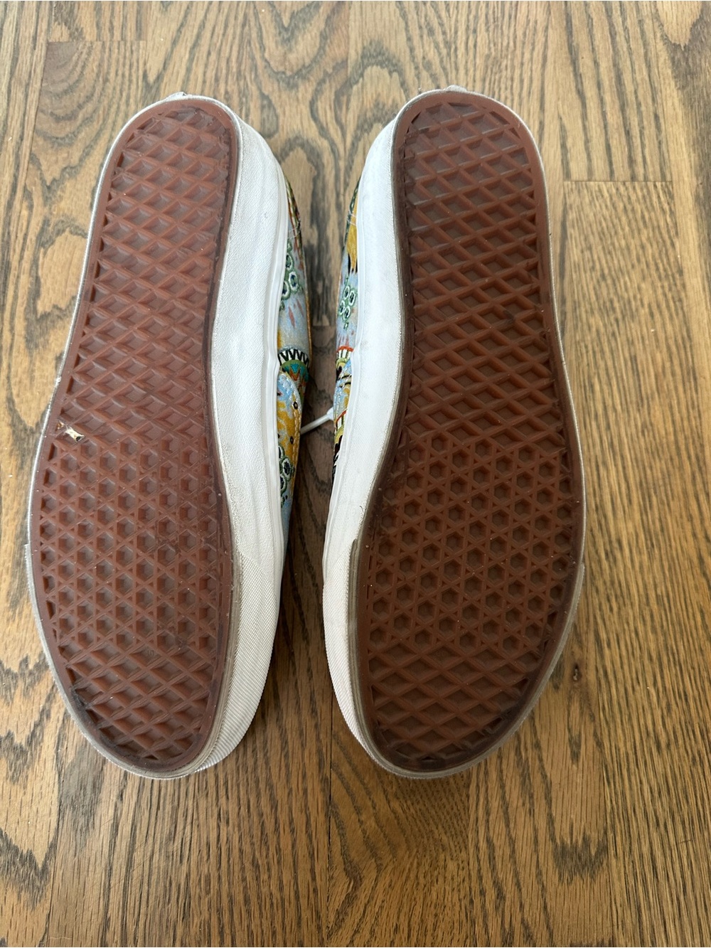 Vans Women's Multi-Color Patterned Canvas Sneakers - Yellow, Green, Blue Accents - Picture 6 of 7